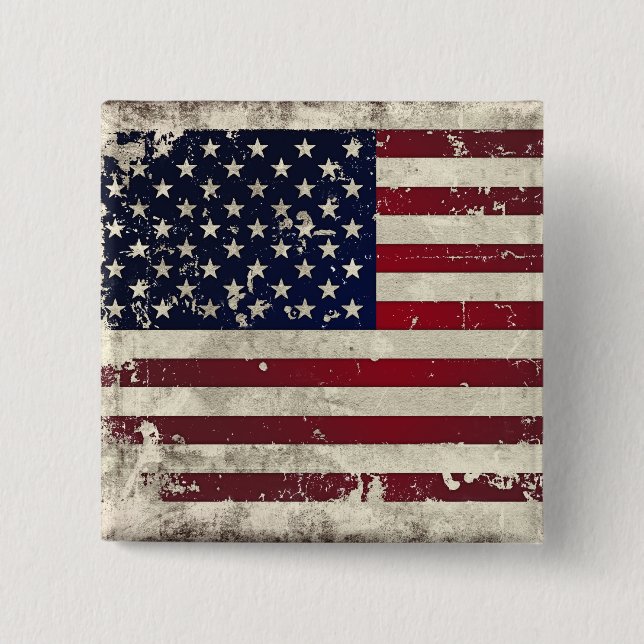American Flag 15 Cm Square Badge (Front)
