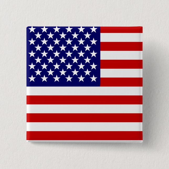 American flag 15 cm square badge (Front)