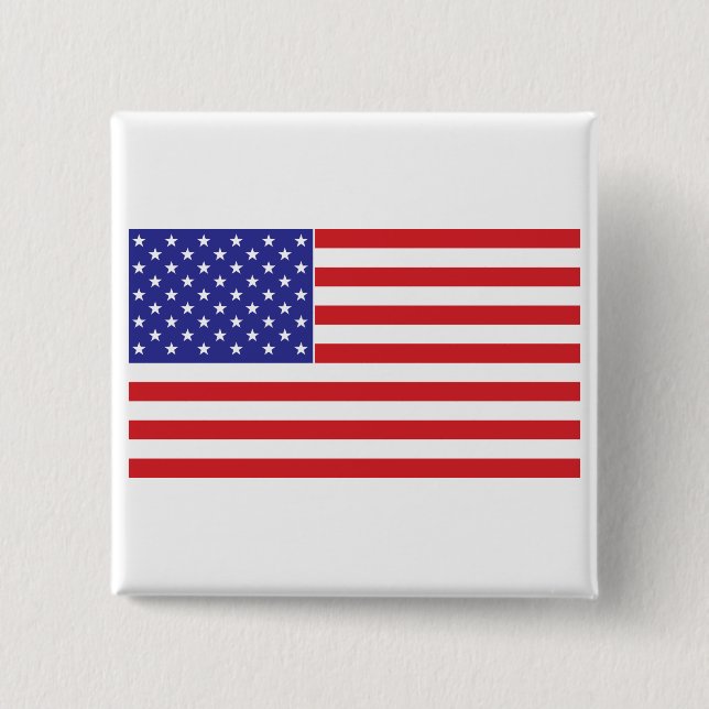 American Flag 15 Cm Square Badge (Front)