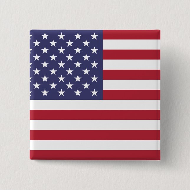 American Flag 15 Cm Square Badge (Front)