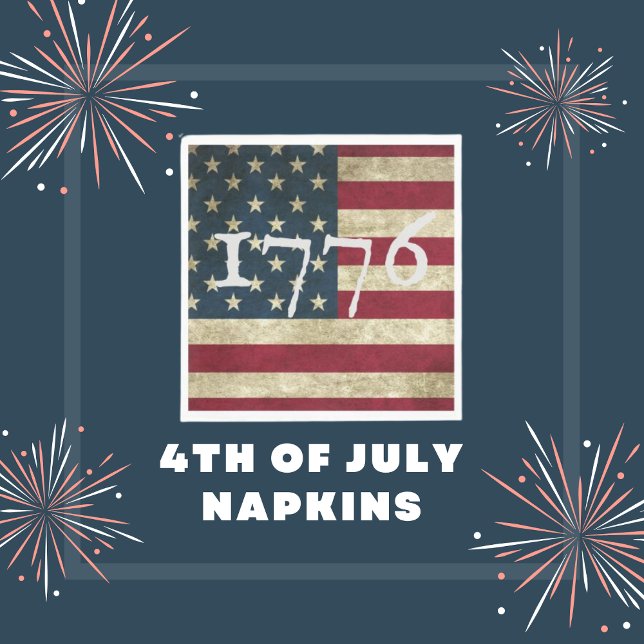 American Flag 1776 Fourth Of July Party Napkin (Creator Uploaded)