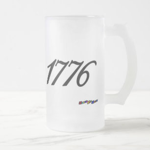 American Flag - 1776 Frosted Glass Beer Mug