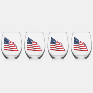 American Flag 2371 Stemless Wine Glass