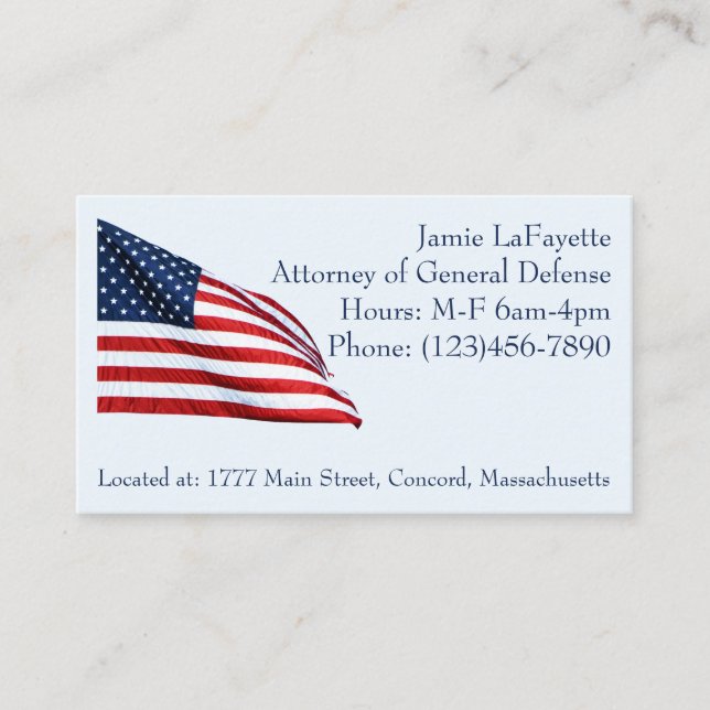 American Flag 2412 Business Card (Front)