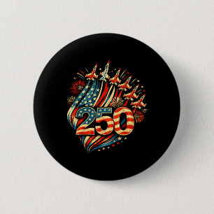 American Flag 250 Years 1776-2026 250th Birthday 4 6 Cm Round Badge