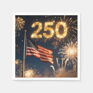American Flag 250th Birthday Party Napkin