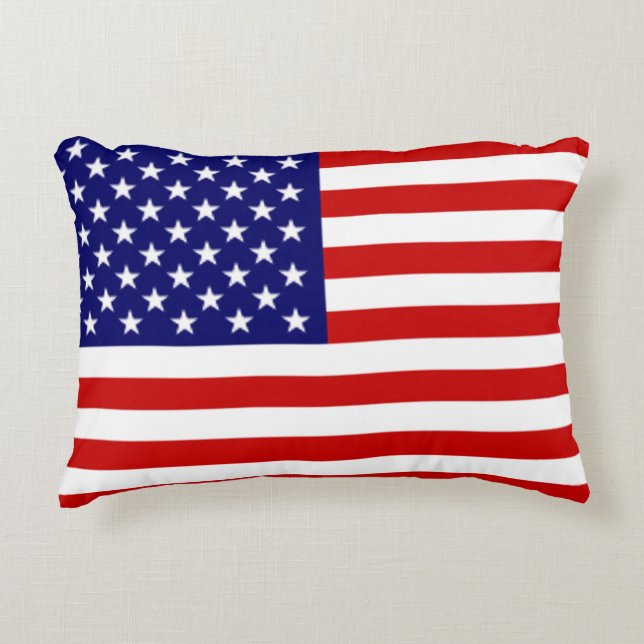 American Flag (2 Sided) Throw Pillow (Front)