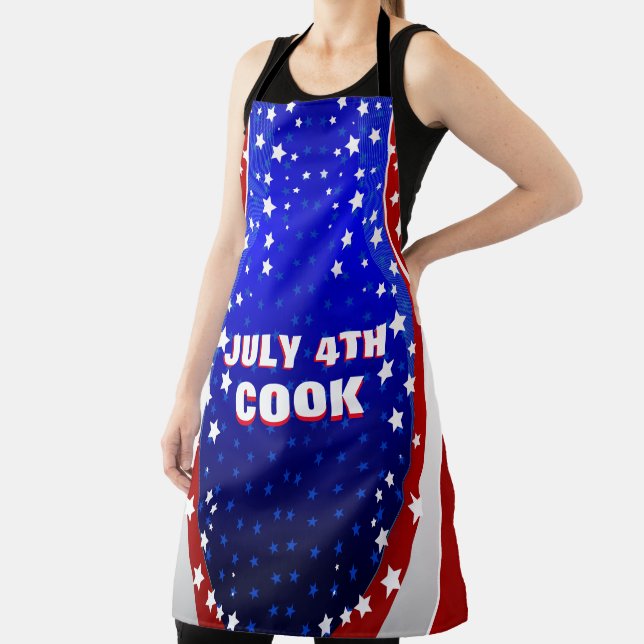 American flag 2 stars and stripes custom text apron (Insitu)