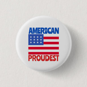 American Flag  3 Cm Round Badge