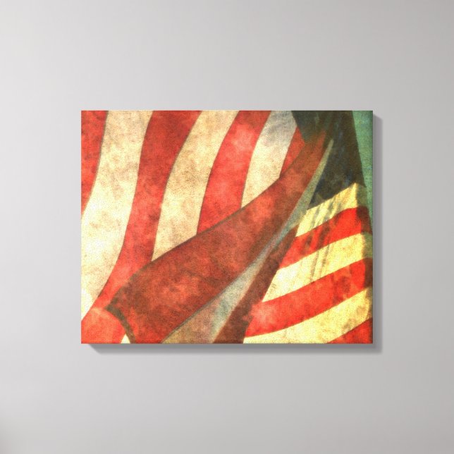 American Flag (4 panels) Wrapped Canvas (Front)