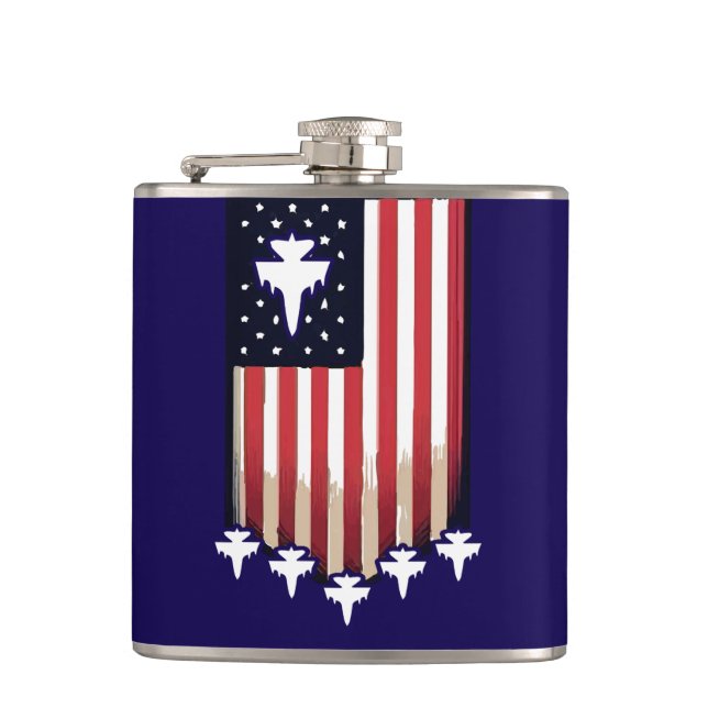 American Flag 4th of July-65079 Hip Flask (Front)