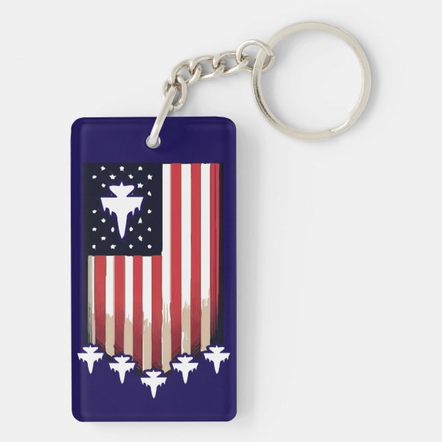 American Flag 4th of July-65079 Key Ring (Back)