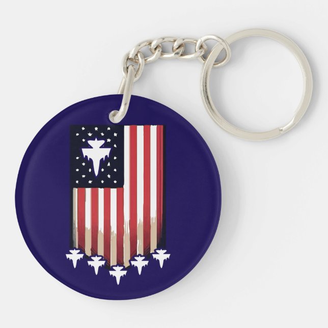 American Flag 4th of July-65079 Key Ring (Back)