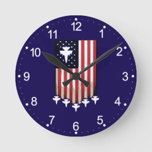 American Flag 4th of July-65079 Round Clock