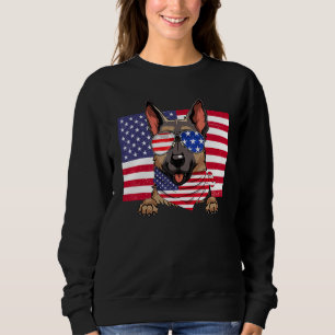 American Flag 4th of July German Shepherd Dad Mum Sweatshirt