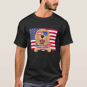 American Flag 4th Of July Golden Retriever Dad Mum T-Shirt