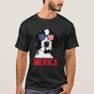 American Flag 4th Of July Merica Englisth Springer T-Shirt