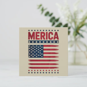 American Flag 4th of July Merica Invitation