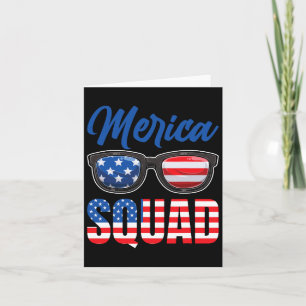 American Flag 4th Of July Merica Squad  Card