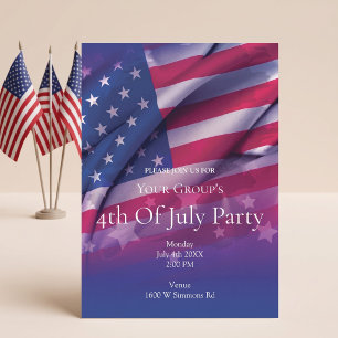 American Flag 4th Of July Party Invitation