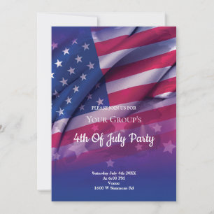 American Flag 4th Of July Party Invitation