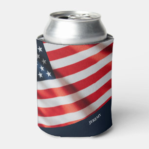 American Flag 4th Of July Patriotic Backyard Party Can Cooler