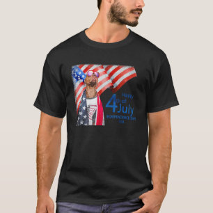 American Flag 4th Of July Pitbull Independence Da T-Shirt