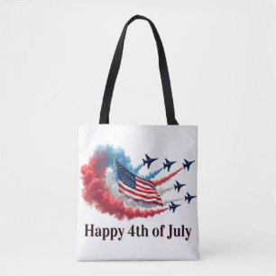 American Flag, 4th of July Tote Bag