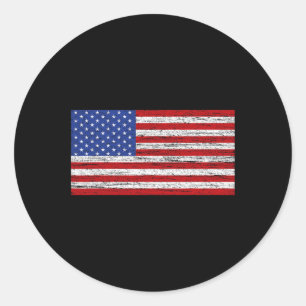 American Flag 4th Of July USA Patriotic Classic Round Sticker
