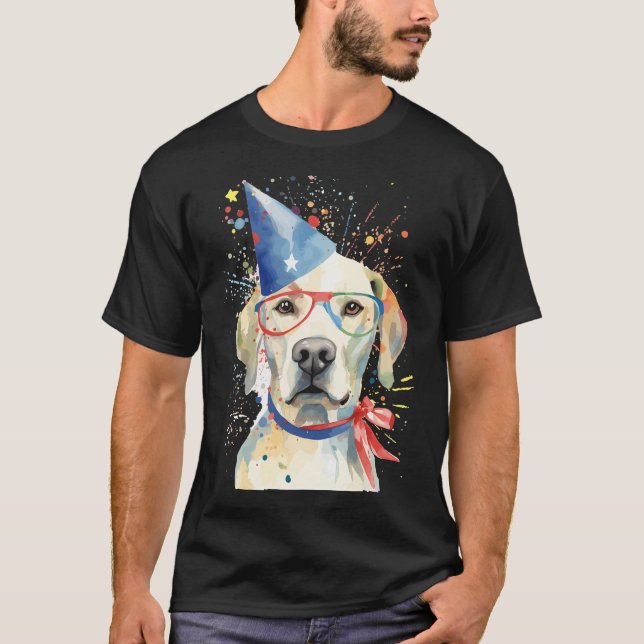 American Flag 4Th Of July Usa Patriotic Labrador D T-Shirt (Front)