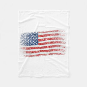 American Flag 4th Of July Vintage Usa Flag Patriot Fleece Blanket