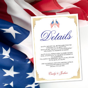 American Flag 4th of July Wedding Enclosure Card