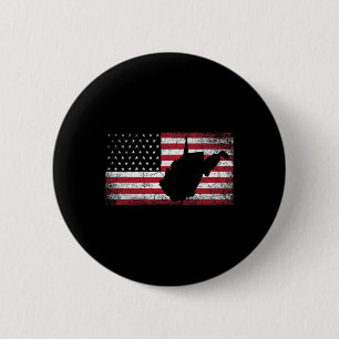 American Flag 4th Of July West Virginia Wv Vintage 6 Cm Round Badge