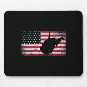 American Flag 4th Of July West Virginia Wv Vintage Mouse Mat