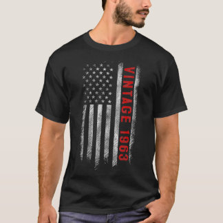 American Flag 60 Years Old Vintage 1963 60th Birth T-Shirt