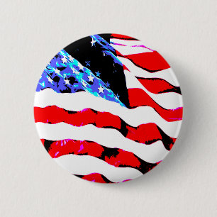 American flag 6 cm round badge