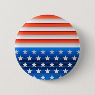 American Flag 6 Cm Round Badge