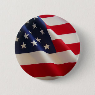 American Flag 6 Cm Round Badge