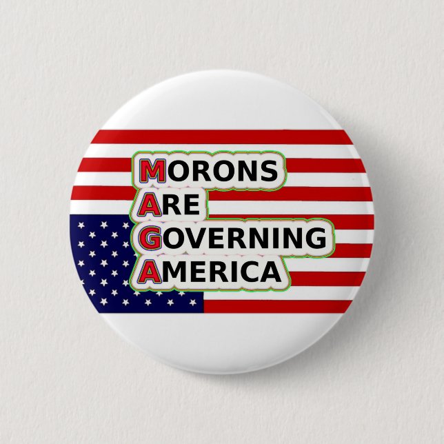 American flag 6 cm round badge (Front)