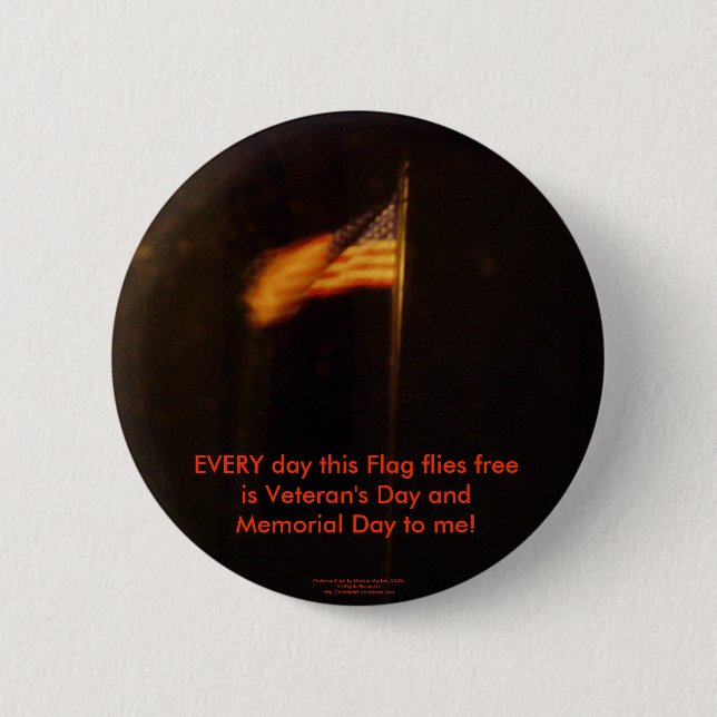 American Flag 6 Cm Round Badge (Front)