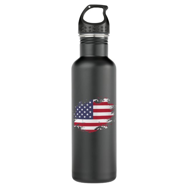 American flag 710 ml water bottle (Front)