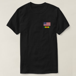 American Flag Above Vietnam Service Ribbon T-Shirt