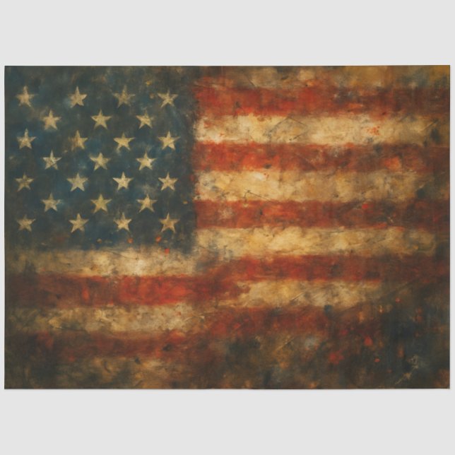 American Flag Abstract Flag Decoupage Paper  (Front)