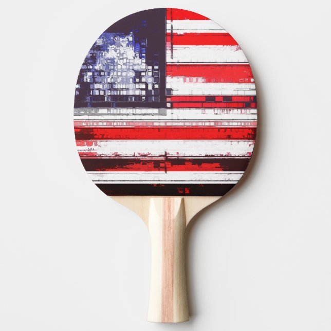 American Flag Abstract Ping Pong Paddle (Front)