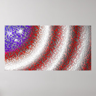 American Flag Abstract Poster