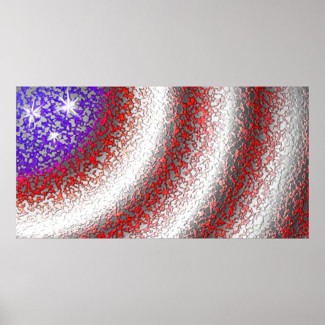 American Flag Abstract Poster (Front)