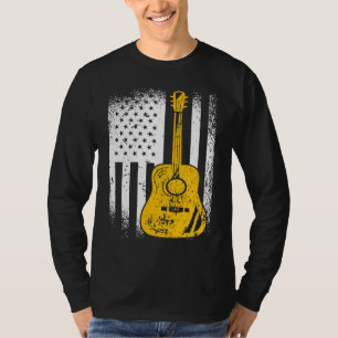 American Flag Acoustic Guitar T-Shirt