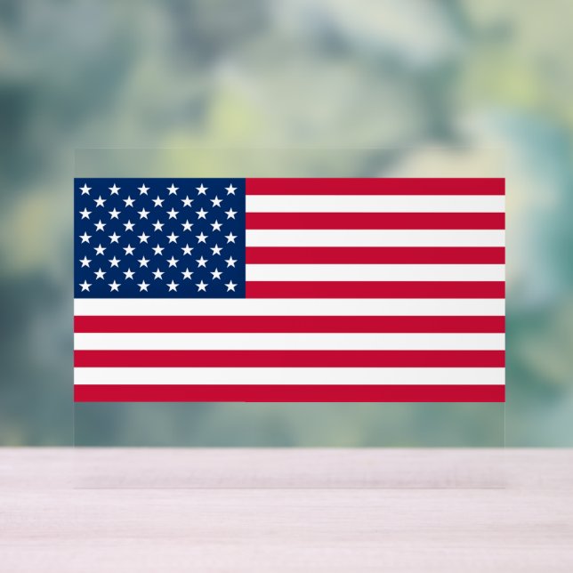 American Flag Acrylic Sign (Neutral)