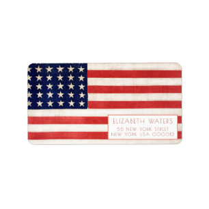 AMERICAN FLAG ADDRESS LABELS