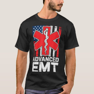 American Flag Advanced Emt Aemt Medical Technician T-Shirt